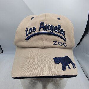 Los Angeles Zoo Embroidered Baseball Cap Beige Blue Adjustable J Hats